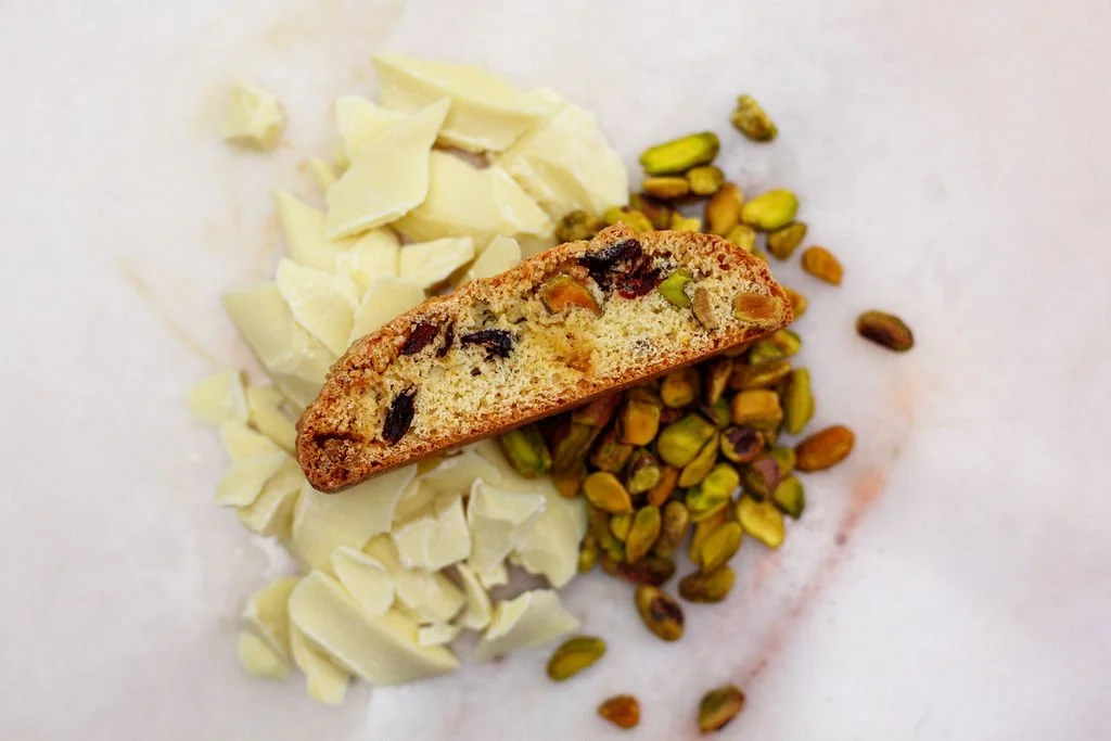Pistachio Cherry White Chocolate Biscotti — Northwest Bakeshop